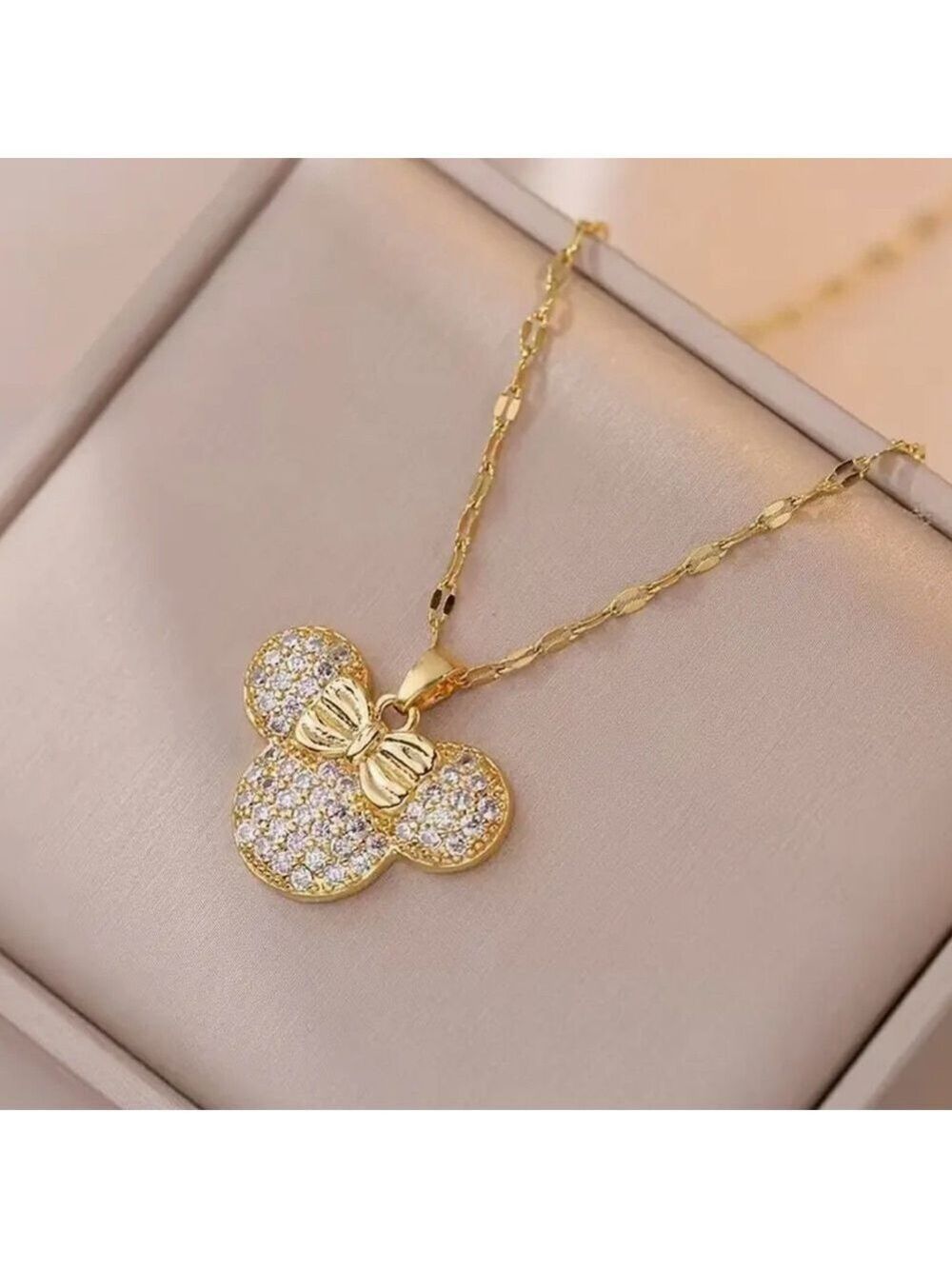 Minnie Mouse Rhinestone Pendant Necklace